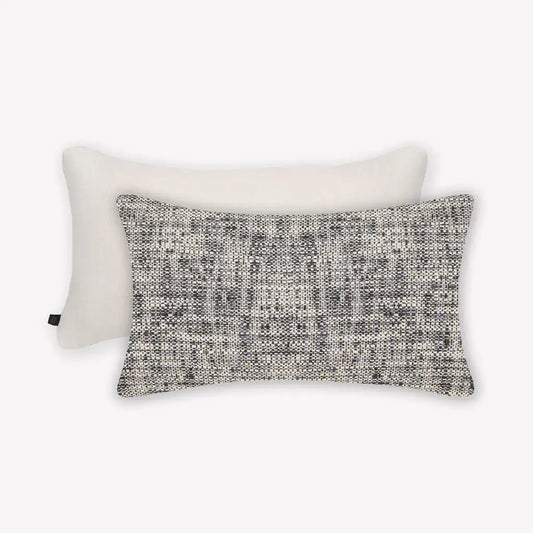Interplay Ivory Solid Textured Cushion 12" x 22" Lumbar Cushions Casa Dvipa