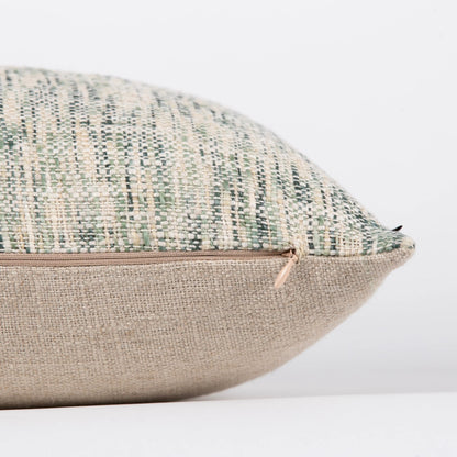 Interplay Beige Solid Textured Cushion 12" x 22" Lumbar Cushions Casa Dvipa