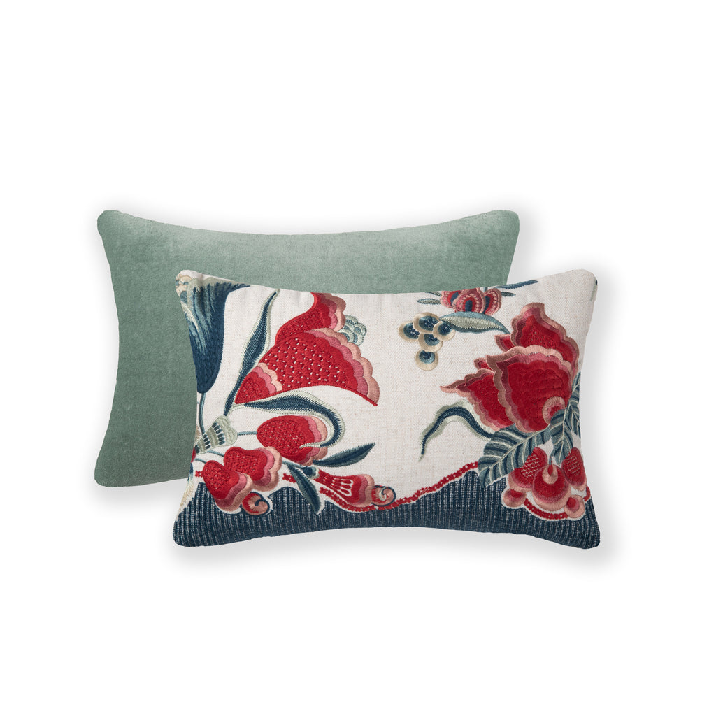 Scarlet FloraI Lumbar Cushion