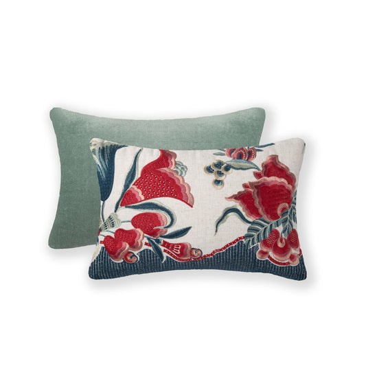 Scarlet FloraI Lumbar Cushion