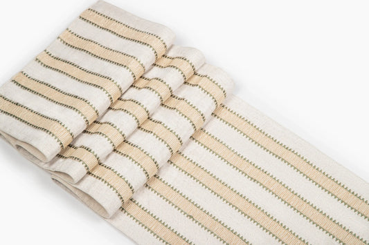Ivory Littoral Cord Emb Runner Table Runner Casa Dvipa