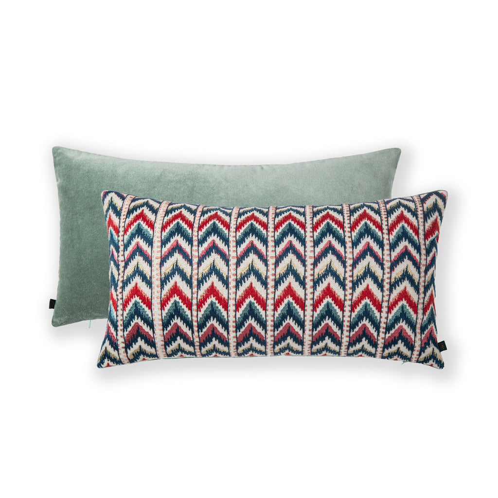 Teer Chenille Emb Lumbar Cushion