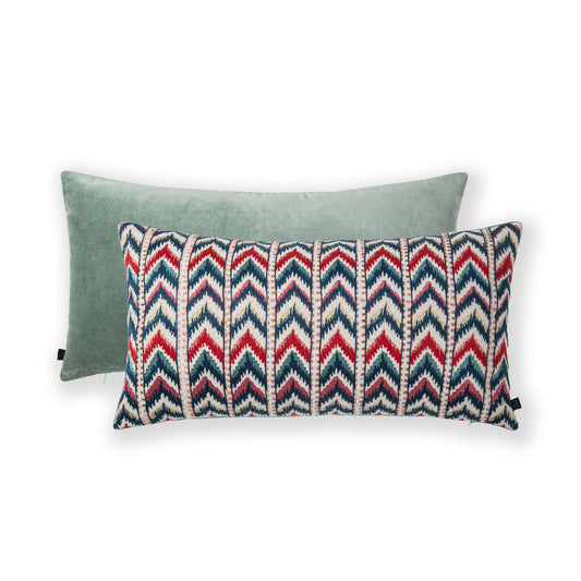Teer Chenille Emb Lumbar Cushion