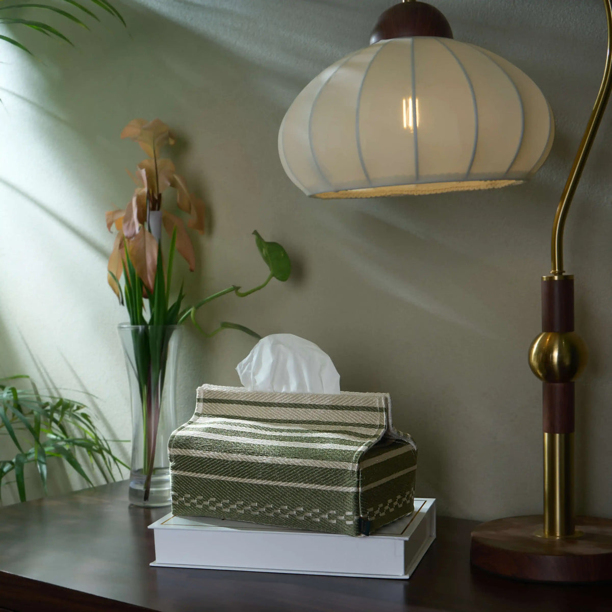 Malabar Elan Tissue Box, Crafted Woven Tissue Box - in room table