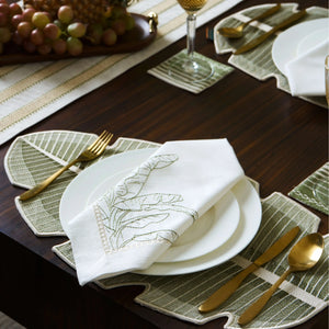 Buy Kairali Placemats 11*21 | Designer Leaf Shaped  - Dinner Table