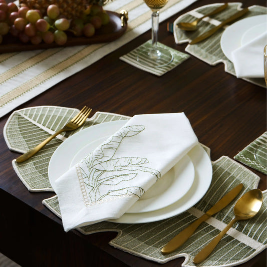 Buy Kairali Placemats 11*21 | Designer Leaf Shaped  - Dinner Table