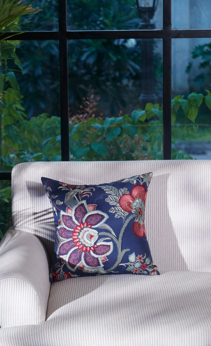Midnight Bloom Floral Cushion