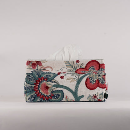 Crimson Chenille Emb Tissue Box Cover 9*4