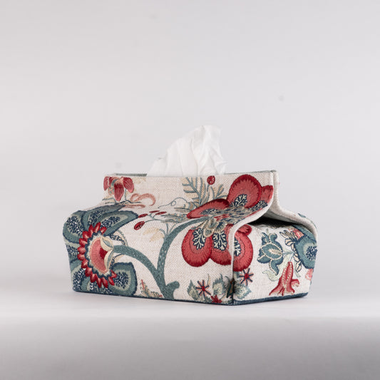 Crimson Chenille Emb Tissue Box Cover 9*4