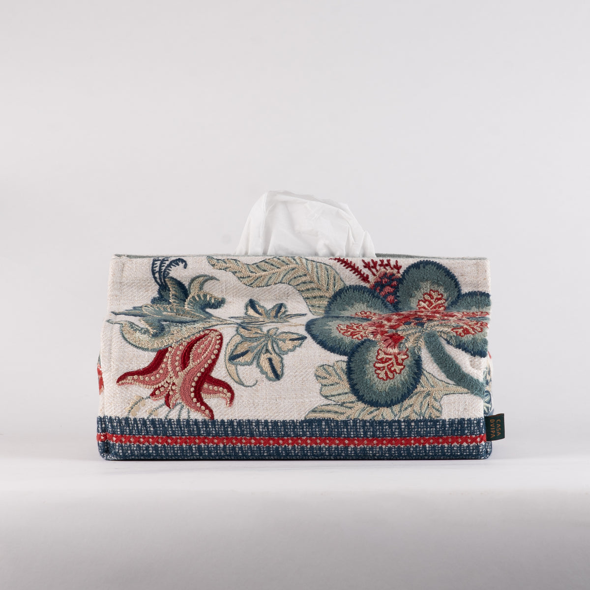 Golconda Chenille Emb Tissue Box Cover
